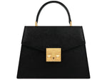 Odette Mini Dolomite Pebble Print Calf Leather Handbag - Black