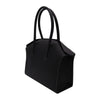 Carmen - Large Tote Handbag in Dolomite Pebble Print Calf Leather - Black