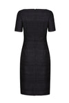 Silk Shift Dress with Square Neck and Piping Detail - Alexa