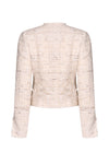 Tweed Short Jacket with Fringe Edges in Cream - Carrie
