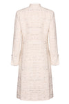 Cream Textured Tweed Dress Coat - Claire