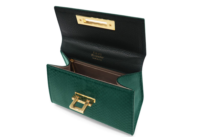 Fonteyn Mignon - Snakeskin Handbag - Emerald