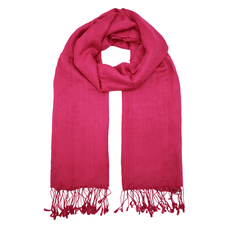 Silk/Wool Stole - Bright Pink