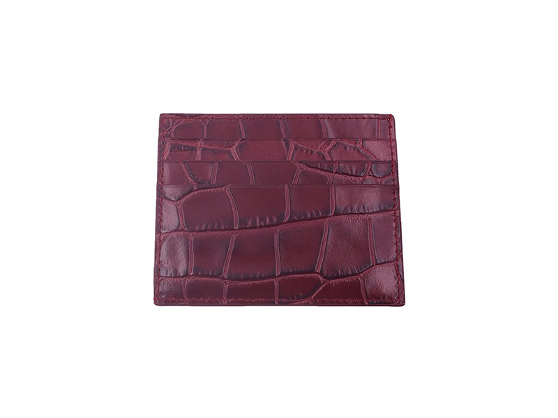 Crocodile Leather Fuchsia Cardholder