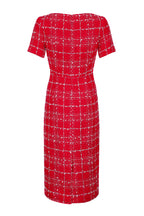 Red Check Tweed Dress - Angie