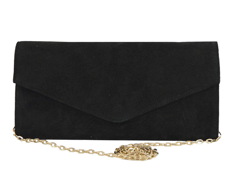 Clutch Handbag Suede - Black