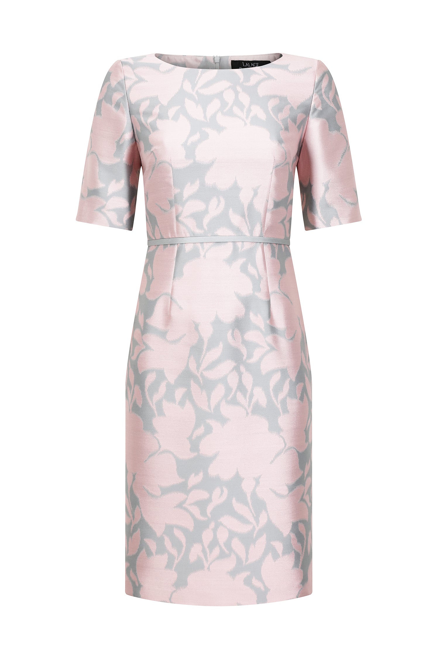 Silk Floral Jacquard Dress with Sleeves | Angie | Lalage Beaumont
