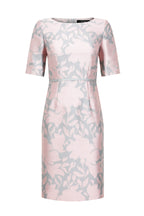 Silk Floral Jacquard Dress with Sleeves - Angie