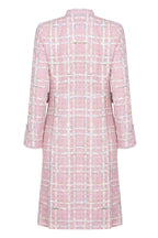 Pale Pink Tweed Dress-Coat with Pastel Checks - Claire