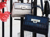 Fonteyn Mignon Orinoco 'Croc' Print Calf Leather Handbag - Navy