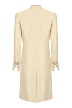 Gold Dress Coat in Summer Brocade with Cord Trim and Frogging - Vicky