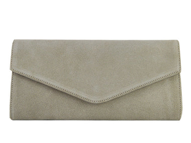 Handbag - Clutch Handbag Suede - Soft Beige