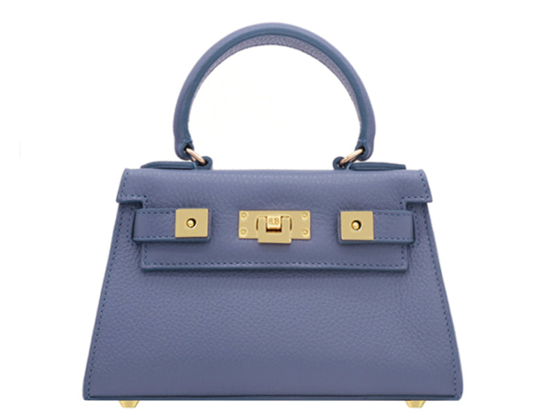 Maya Mignon Alce Leather Handbag Bluebell | Lalage Beaumont