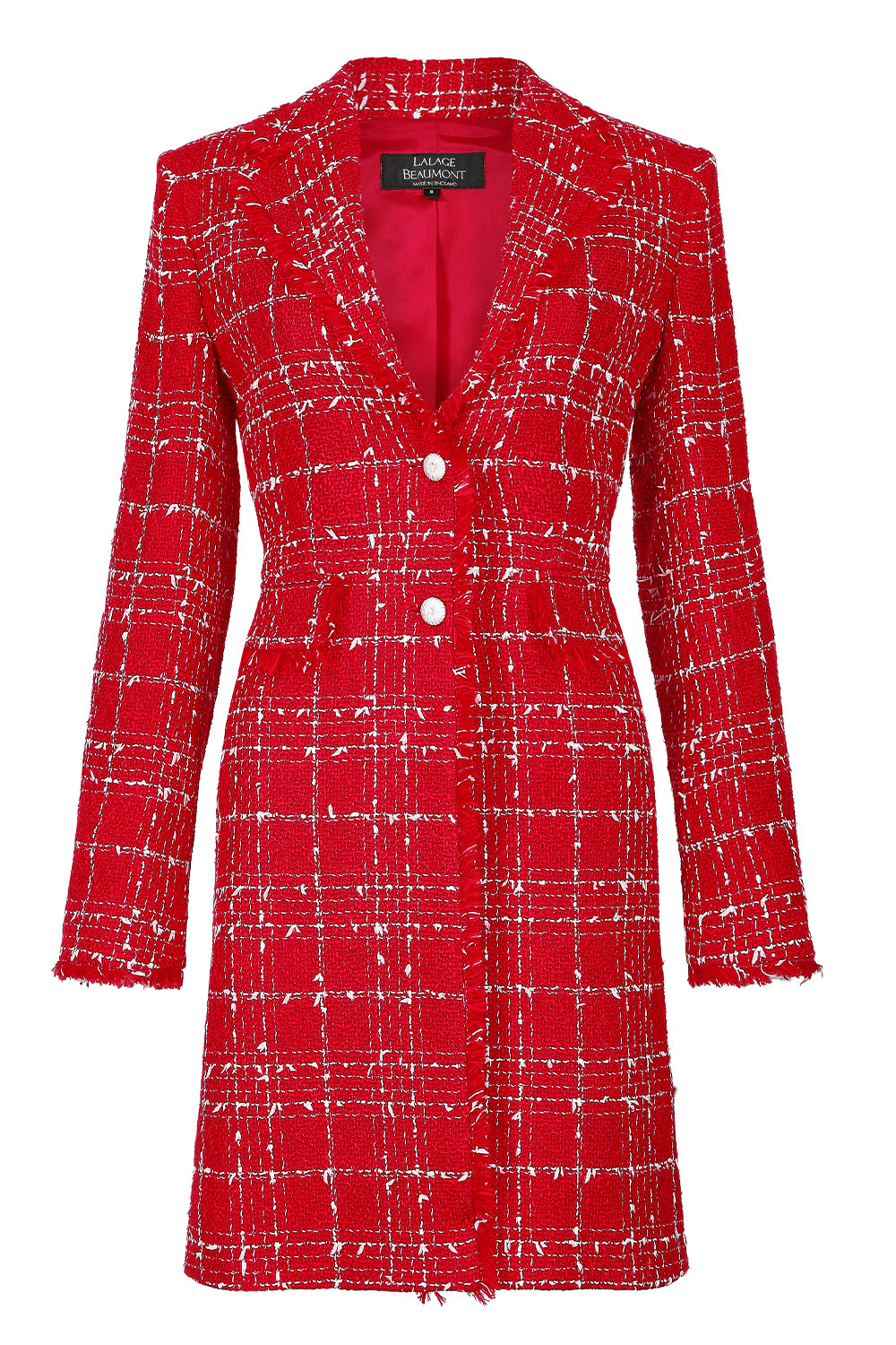 Red/White Check Tweed Jacket - Miranda