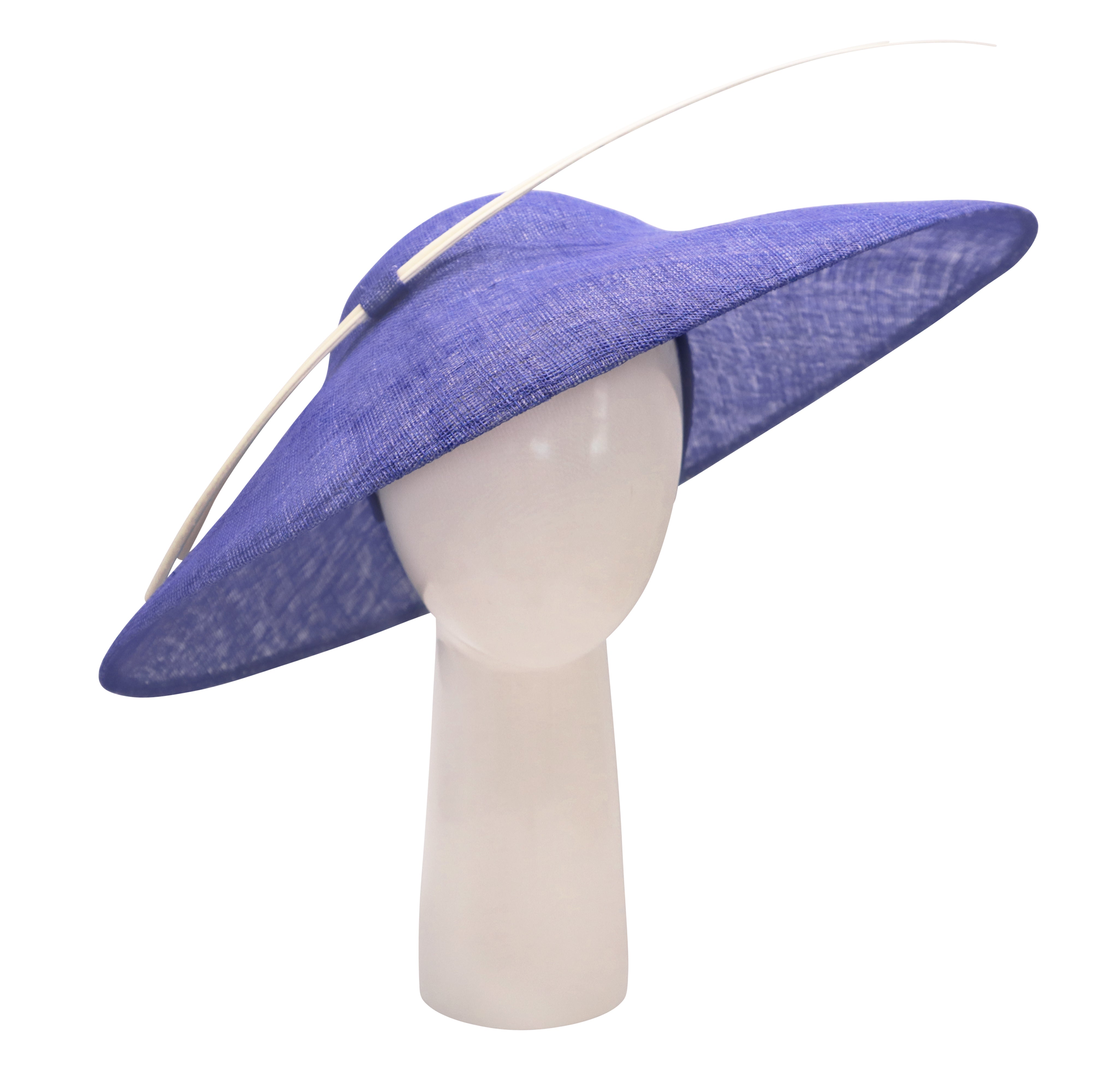 Minimal Oval Hat in Jacaranda with Ivory Quills