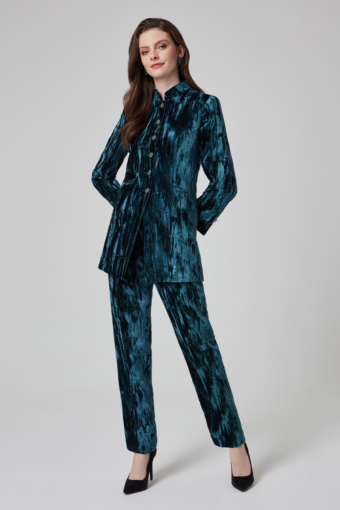 velvet trouser suit