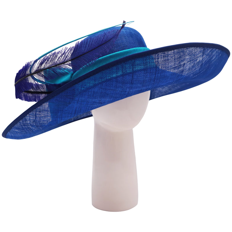 Sloop Hat - Sapphire and Light Turquoise