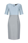 Sky Blue/Grey Sateen Dress - Amelia